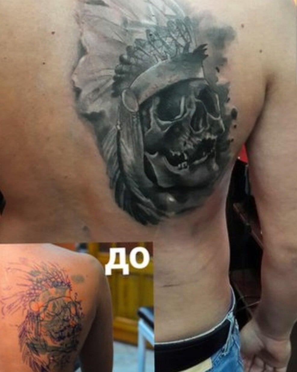 Для хлопців череп чорно-білі, фото - Тату майстер Жека Che