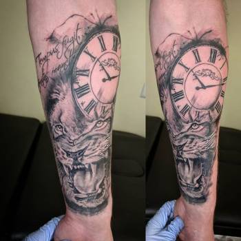 Тату для хлопців на руці чорно-білі, фото - Тату майстер Орест Джурляк