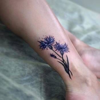 для дівчат, кольорові, квіти, на щиколотці, волошка