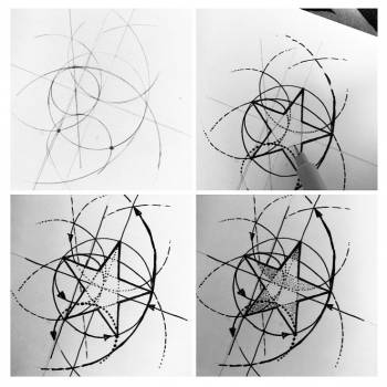 Тату эскиз зірка, фото - Тату майстер Виктория