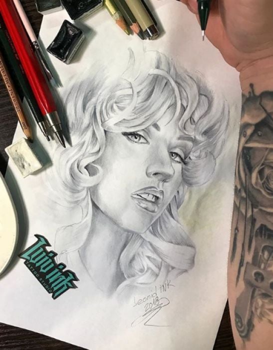 Эскиз реалізм чорно-білі, фото - Тату майстер Леонід Тимошицький