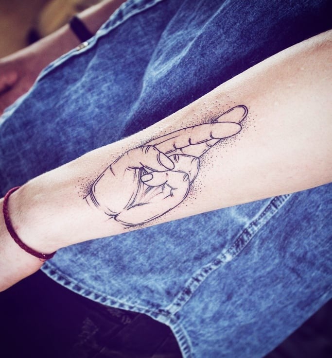 Женские на предплечье черно-белые, фото - Тату мастер Олександра Франк