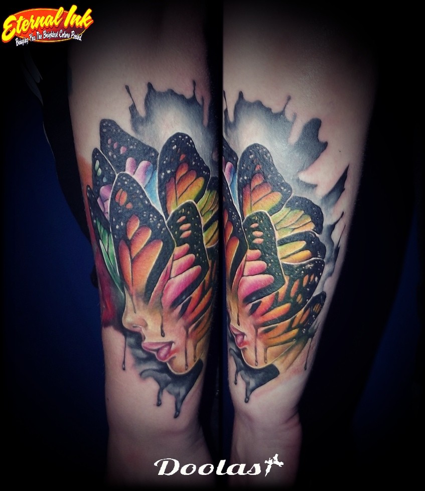 Женские на предплечье цветные, фото - Тату мастер Андрей Вознюк