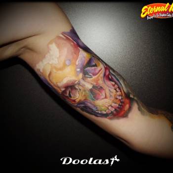 Тату для хлопців на руці череп, фото - Тату майстер Андрей Вознюк