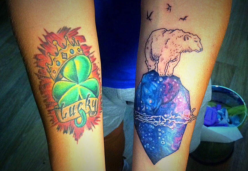 Для дівчат на передпліччі кольорові, фото - Тату салон Комора