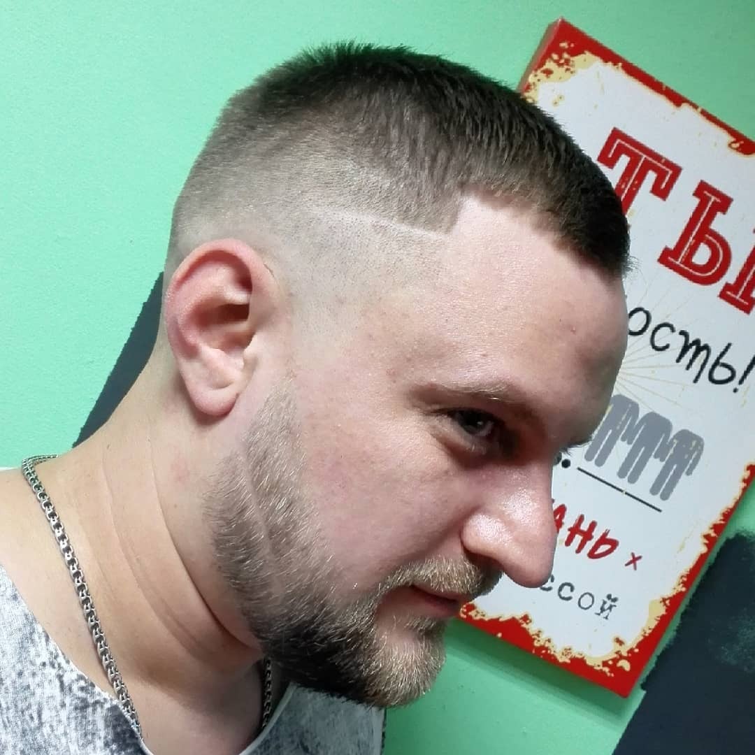 Мужская стрижка фейд бороды, фото -  Grizlli