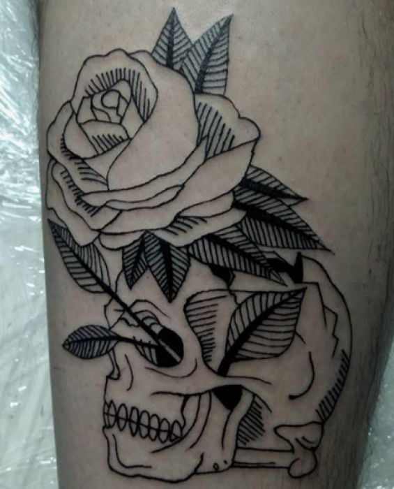 Для хлопців на руці череп, фото - Тату майстер Александр Кузнецов