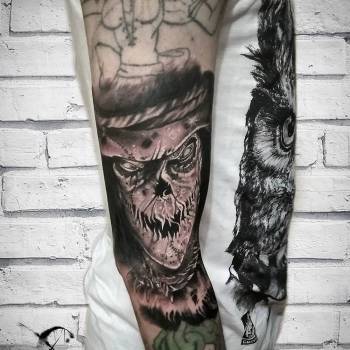 Тату для хлопців на руці чорно-білі, фото - Тату майстер Макс Домс