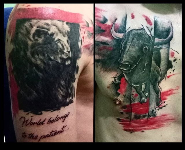 Для хлопців на плечі кольорові, фото - Тату майстер Ольга Мартова