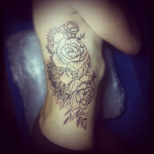 Женские роза черно-белые, фото - Тату мастер Ольга Мартова