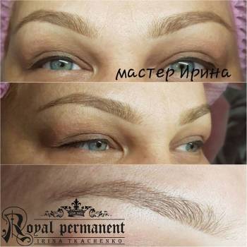 Татуаж брів перманентний макіяж, фото -  Royal Permanent