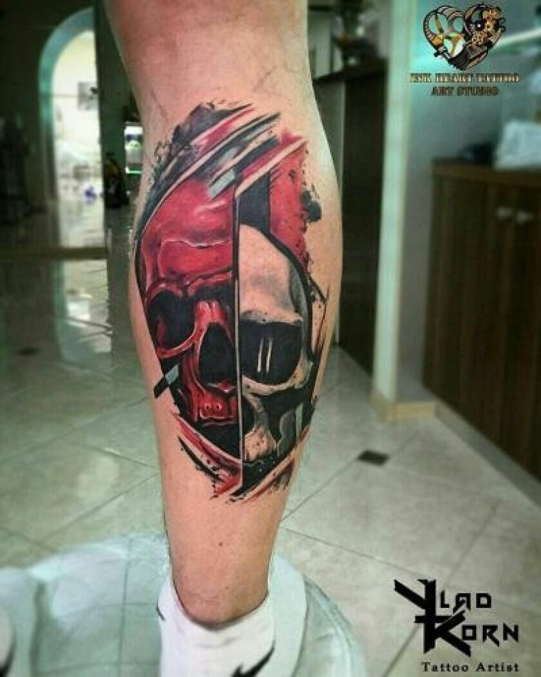 Для хлопців на нозі череп, фото - Тату салон Ink Heart Tattoo