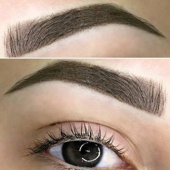 Пудровые бровки, сразу после процедуры, альтернатива каждодн