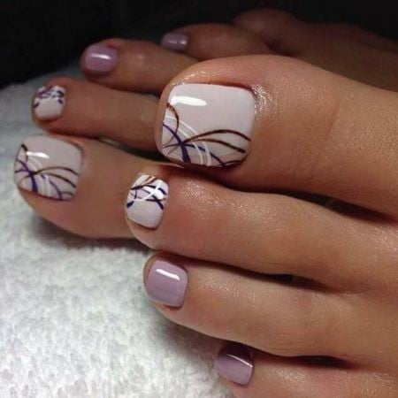 Педикюр красивый с дизайном, фото - Ногтевая студия Fantasy nail