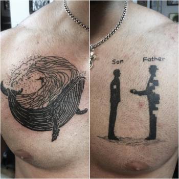 Тату кит силует, фото - Тату майстер Віктор Шарикін