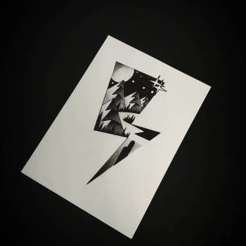 Тату эскиз блискавка, фото - Тату майстер Олег Барнич