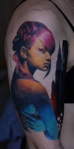 Женские на руке рукав, фото - Тату мастер TimaTattoo