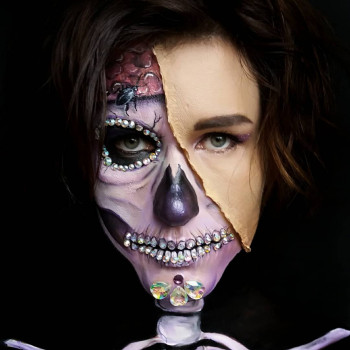 Макияж на Хэллоуин страшный фантазийный, фото - Визажист Виктория Мухина