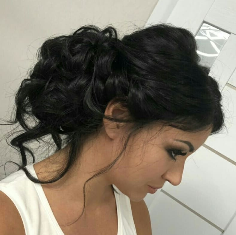 Черные волосы укладка локоны кудрявые, фото -  Елена Коцуренко