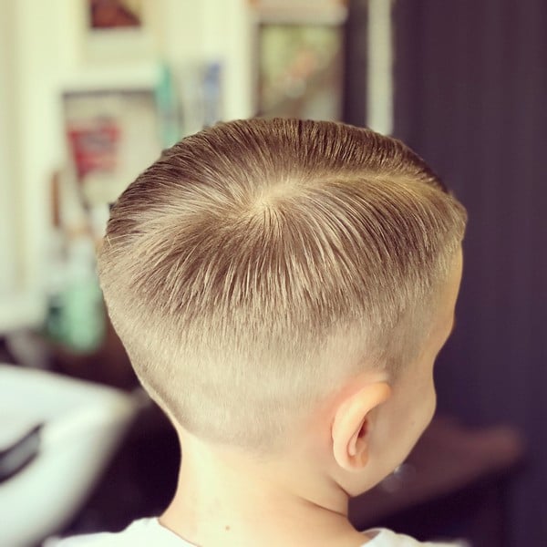 Стрижка на короткие волосы для мальчика фейд, фото -  Barber Alex