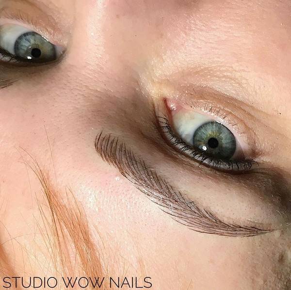 Перманент бровей татуаж перманентный макияж, фото -  WOW Nails