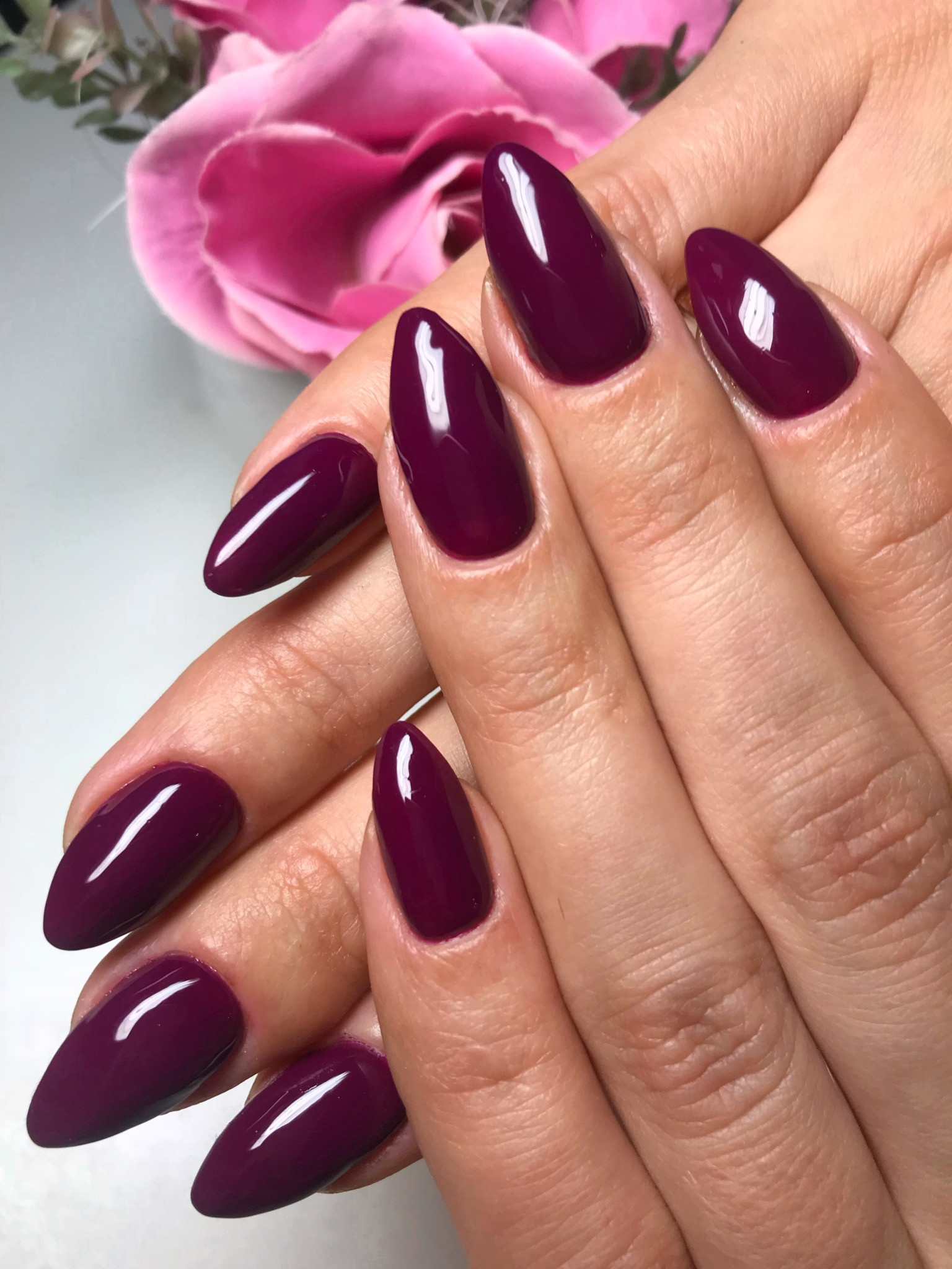 Темний манікюр винний жіночий, фото - Салон краси He&She beauty salon