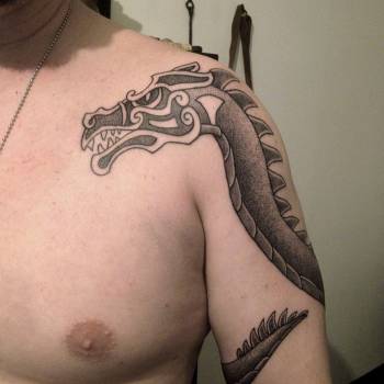 Тату дракон, фото - Тату мастер Olaf Kaminskiy