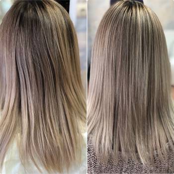 Тонирование отросшей техники air touch 