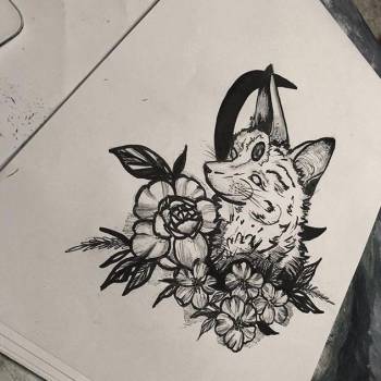 эскиз, лисиця