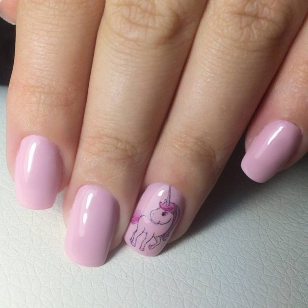Ніжний манікюр з малюнком рожевий, фото - Майстер манікюру Наталья Небот