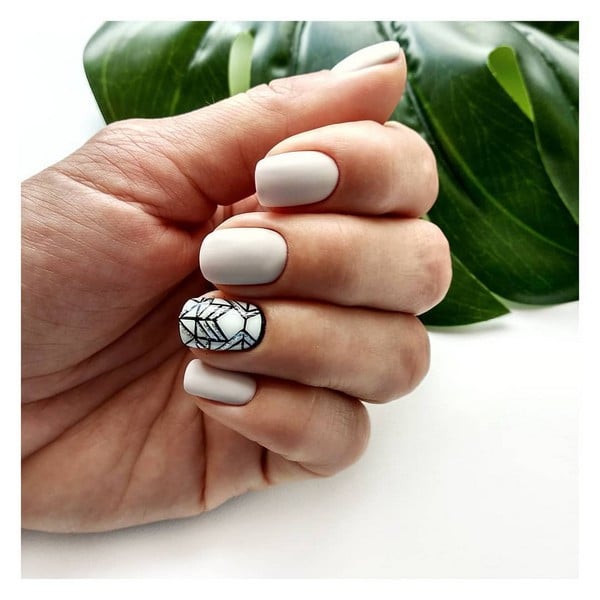 Маникюр с рисунком матовый на квадратные ногти, фото - Ногтевая студия Arish nails