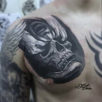 череп, black&grey