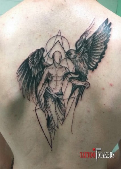 Для хлопців янгол чорно-білі, фото - Тату салон Tattoo Makers