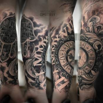 Тату в черно-белом исполнении, индивидуальный проект отправи