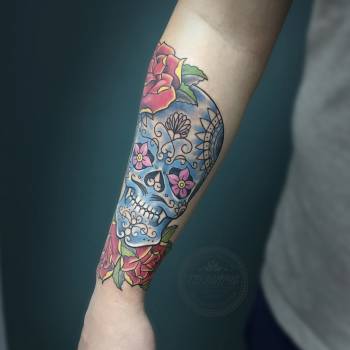 Классика тату череп Явтушенко дима