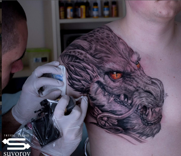 Дракон, фото - Тату салон Suvorov Tattoo