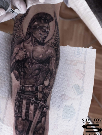 Воин, фото - Тату салон Suvorov Tattoo