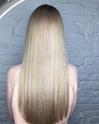 Стрижка на довге волосся укладка блонд, фото -  Level Beauty Bar
