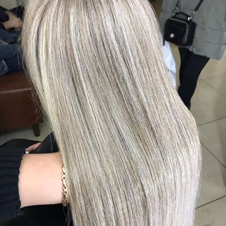 Стрижка на довге волосся блонд платиновий, фото - Перукар Тетяна Рімарук