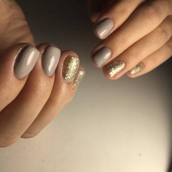 -Комбинированный маникюр + покрытие ногтей гель-лаком.