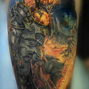 Тату цветной тату огонь, фото - Тату салон Альянс