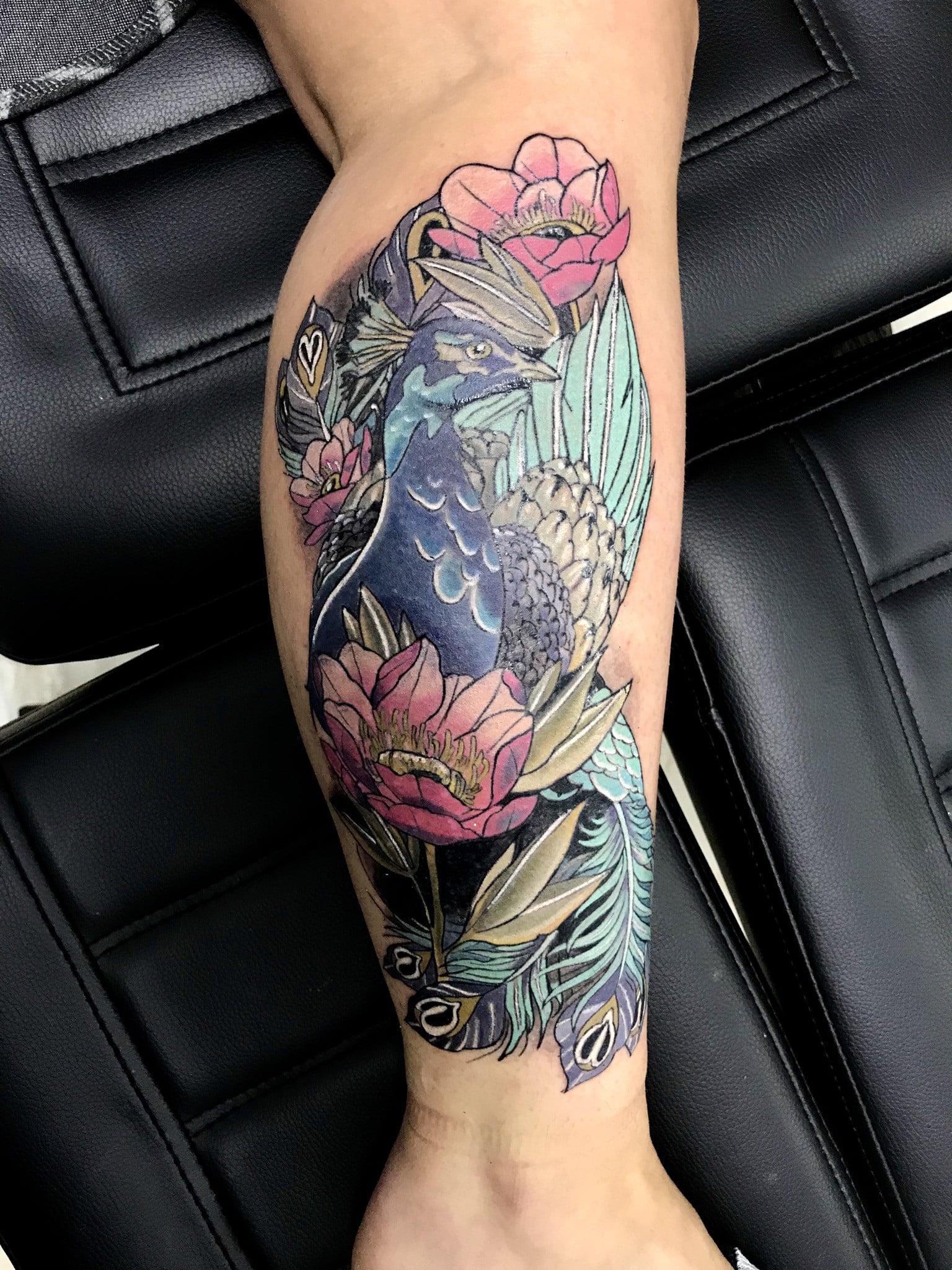 Для дівчат на нозі кольорові, фото - Тату майстер Сергей Мащенко