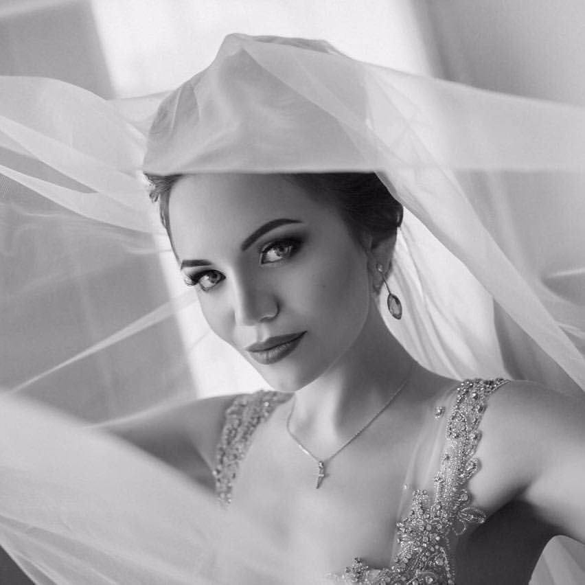Весільна фотосесія чб портретна, фото - Візажист Инна Лутай