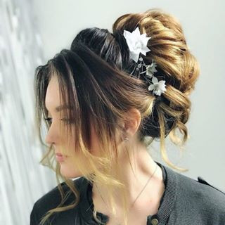 Укладка коричневый цвет волос светлые волосы, фото -  Home Studio