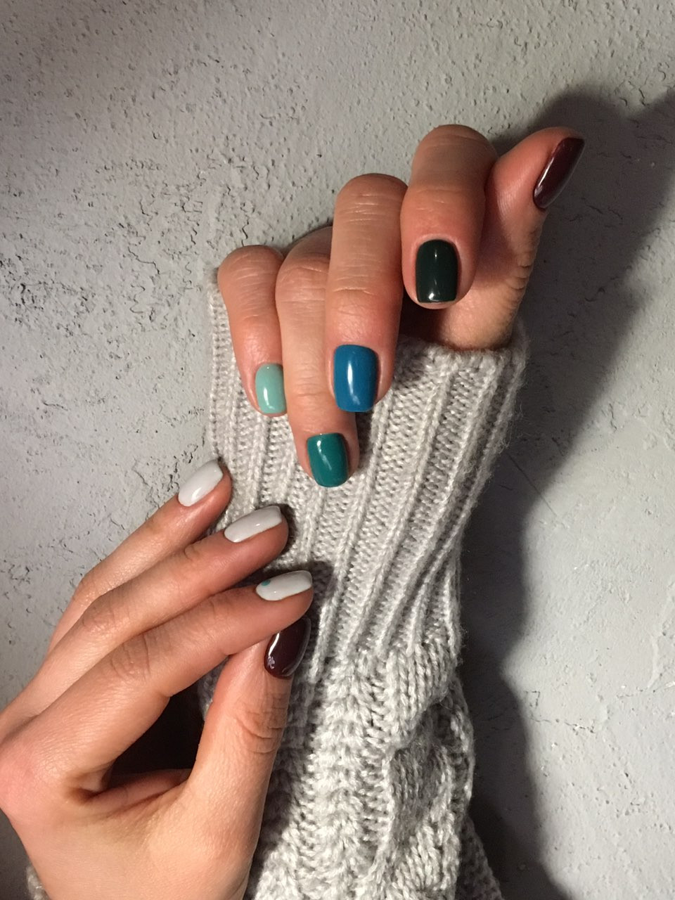 Маникюр на квадратные ногти разноцветный цветной, фото - Ногтевая студия MS Nail Studio by Marina Shyvtsova