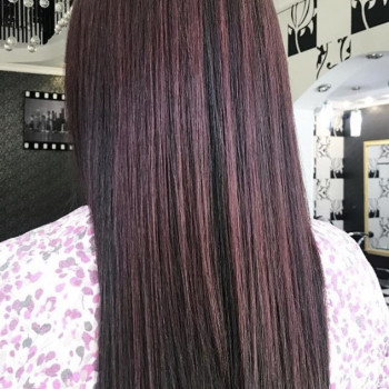 Мелирование баклажановый цвет волос темный, фото - Салон красоты He&She beauty salon
