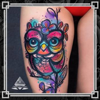 Тату сова, фото - Тату салон Third Eye Tattoo