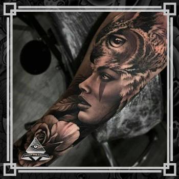Тату сова, фото - Тату салон Third Eye Tattoo