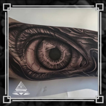 Тату око реалізм black&grey, фото - Тату салон Third Eye Tattoo