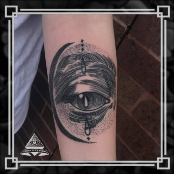 Тату око гравюра, фото - Тату салон Third Eye Tattoo